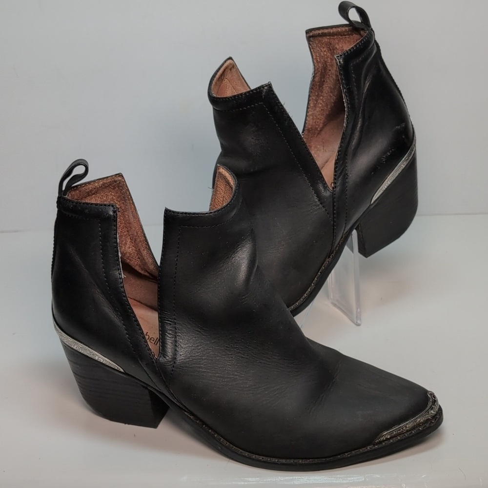 Jeffrey Campbell Cromwell black western ankle boots woman's size 8.5 - Picture 6 of 16